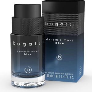 bugatti Parfum pour homme Dynamic Move Blue 100ml I Eau de Toilette pour homme aromatique et citronnée avec une combinaison vivifiante de lavande, citron